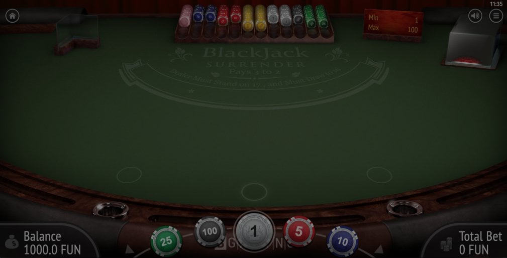 Blackjack Surrender (BGaming) demo